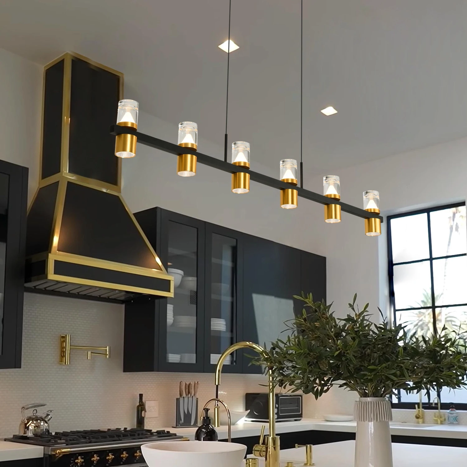 VONN LIGHTING VONN Artisan Ellegi VMC34247BL 47" Integrated LED ETL Certified Pendant, Height Adjustable Chandelier, Black 6 VONN LIGHTING VONN Artisan Ellegi VMC34247BL 47" Integrated LED ETL Certified Pendant, Height Adjustable Chandelier, Black - Image 4