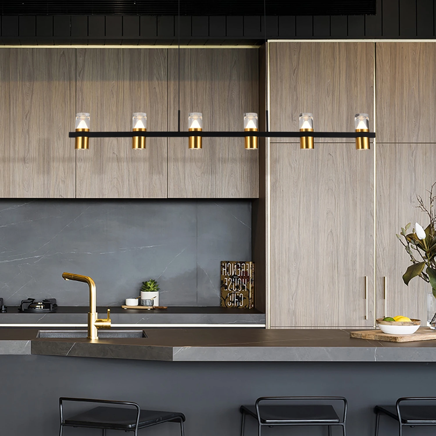 VONN LIGHTING VONN Artisan Ellegi VMC34247BL 47" Integrated LED ETL Certified Pendant, Height Adjustable Chandelier, Black 7 VONN LIGHTING VONN Artisan Ellegi VMC34247BL 47" Integrated LED ETL Certified Pendant, Height Adjustable Chandelier, Black - Image 5