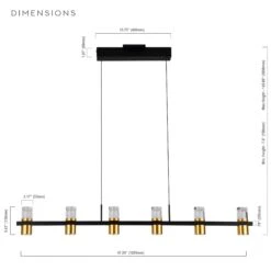 VONN LIGHTING VONN Artisan Ellegi VMC34247BL 47" Integrated LED ETL Certified Pendant, Height Adjustable Chandelier, Black 25 VONN LIGHTING VONN Artisan Ellegi VMC34247BL 47" Integrated LED ETL Certified Pendant, Height Adjustable Chandelier, Black -VONN LIGHTING VMC34247BL IMAGE WB7