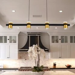 VONN LIGHTING VONN Artisan Ferro VMC34334BL 34" Integrated LED ETL Certified Pendant, Height Adjustable Chandelier, Black -VONN LIGHTING VMC34334BL IMAGE 4