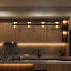 VONN LIGHTING VONN Artisan Ferro VMC34334BL 34" Integrated LED ETL Certified Pendant, Height Adjustable Chandelier, Black -VONN LIGHTING VMC34334BL IMAGE 5