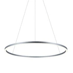 VONN LIGHTING VONN Tania VMC34911AL 39" ETL Certified Integrated LED Ring Chandelier Height Adjustable Pendant In Silver