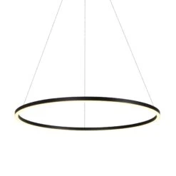 VONN LIGHTING VONN Tania VMC34911BL 39" ETL Certified Integrated LED Ring Chandelier Height Adjustable Pendant In Black