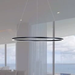 VONN LIGHTING VONN Tania VMC34911BL 39" ETL Certified Integrated LED Ring Chandelier Height Adjustable Pendant In Black 19 VONN LIGHTING VONN Tania VMC34911BL 39" ETL Certified Integrated LED Ring Chandelier Height Adjustable Pendant In Black -VONN LIGHTING VMC34911BL IMAGE 4