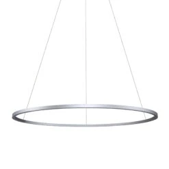 VONN LIGHTING VONN Tania VMC34912AL 51" ETL Certified Integrated LED Ring Chandelier Height Adjustable Pendant In Silver