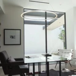 VONN LIGHTING VONN Tania VMC34912AL 51" ETL Certified Integrated LED Ring Chandelier Height Adjustable Pendant In Silver 20 VONN LIGHTING VONN Tania VMC34912AL 51" ETL Certified Integrated LED Ring Chandelier Height Adjustable Pendant In Silver -VONN LIGHTING VMC34912AL IMAGE 6