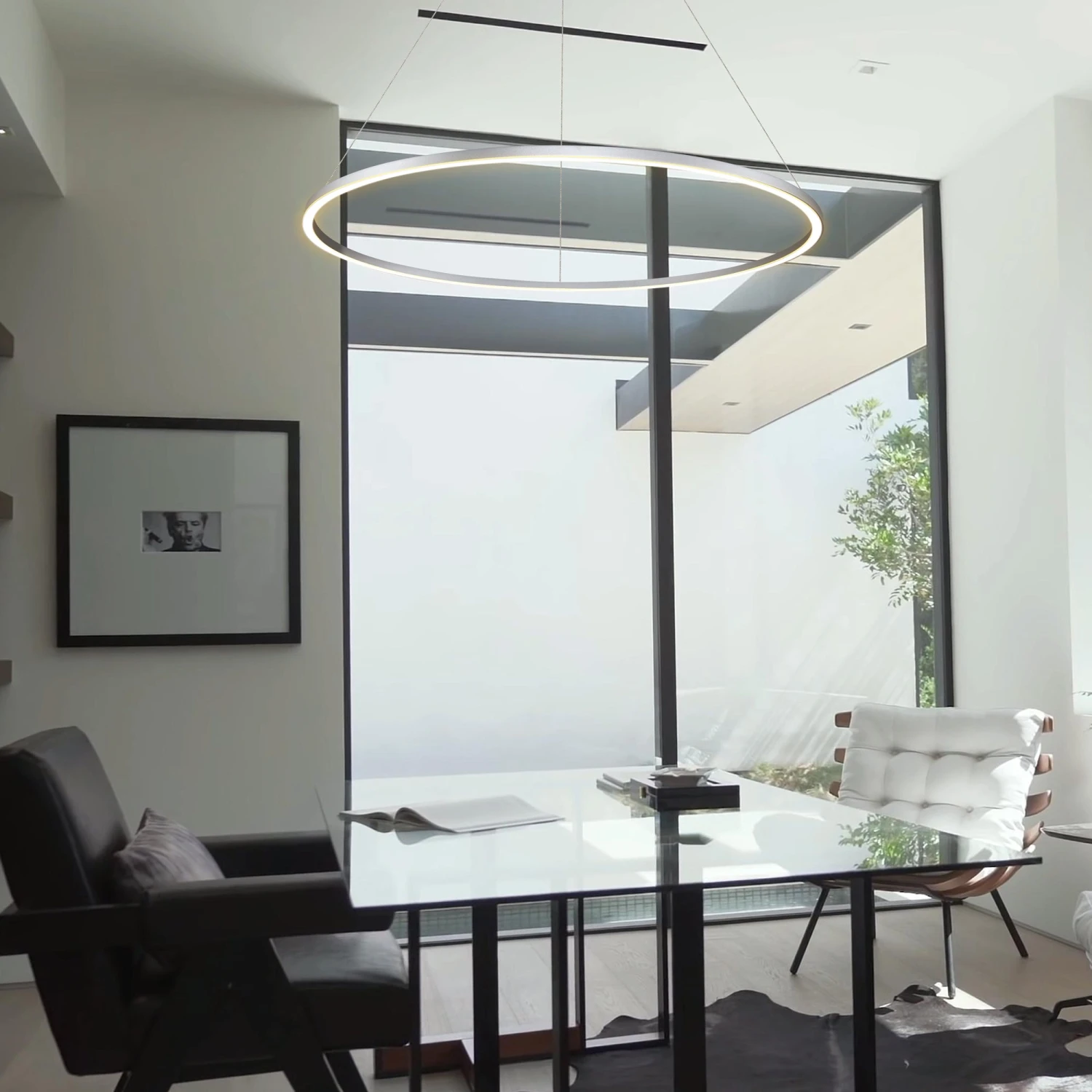 VONN LIGHTING VONN Tania VMC34912AL 51" ETL Certified Integrated LED Ring Chandelier Height Adjustable Pendant In Silver 8 VONN LIGHTING VONN Tania VMC34912AL 51" ETL Certified Integrated LED Ring Chandelier Height Adjustable Pendant In Silver - Image 6