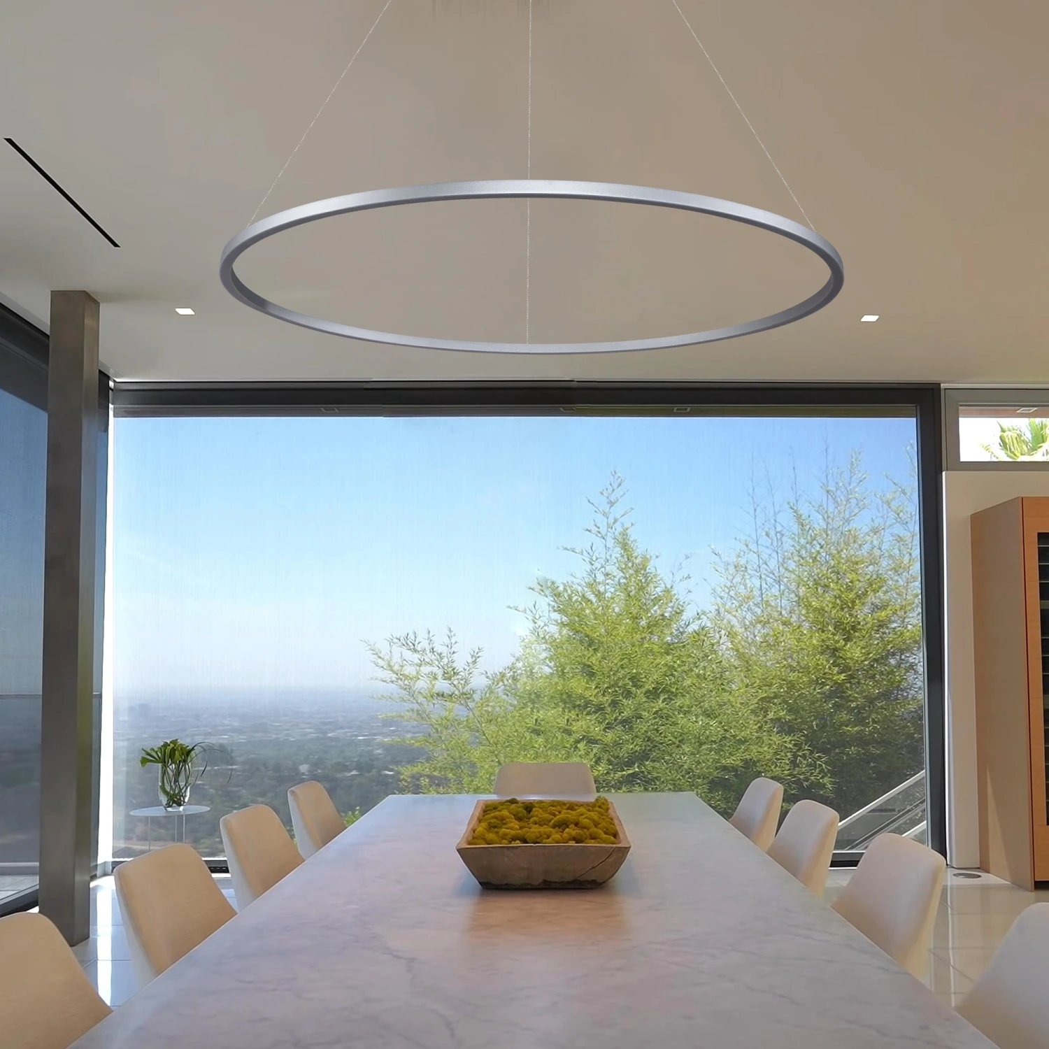 VONN LIGHTING VONN Tania VMC34912AL 51" ETL Certified Integrated LED Ring Chandelier Height Adjustable Pendant In Silver 9 VONN LIGHTING VONN Tania VMC34912AL 51" ETL Certified Integrated LED Ring Chandelier Height Adjustable Pendant In Silver - Image 7