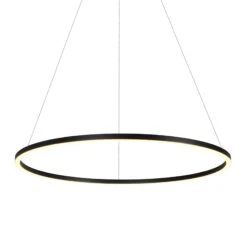 VONN LIGHTING VONN Tania VMC34912BL 51" ETL Certified Integrated LED Ring Chandelier Height Adjustable Pendant In Black