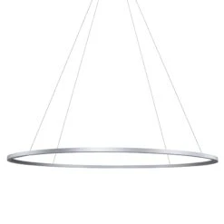 VONN LIGHTING VONN Tania VMC34960AL 60" Integrated LED ETL Certified Ring Chandelier, Height Adjustable Pendant In Silver