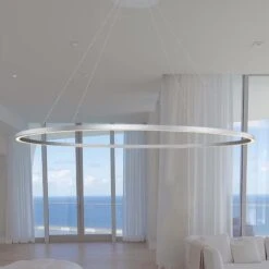 VONN LIGHTING VONN Tania VMC34960AL 60" Integrated LED ETL Certified Ring Chandelier, Height Adjustable Pendant In Silver -VONN LIGHTING VMC34960AL IMAGE 4