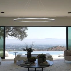 VONN LIGHTING VONN Tania VMC34960AL 60" Integrated LED ETL Certified Ring Chandelier, Height Adjustable Pendant In Silver -VONN LIGHTING VMC34960AL IMAGE 8