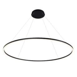 VONN LIGHTING VONN Tania VMC34960BL 60" Integrated LED ETL Certified Ring Chandelier, Height Adjustable Pendant In Black -VONN LIGHTING VMC34960BL IMAGE WB1