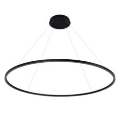 VONN LIGHTING VONN Tania VMC34960BL 60" Integrated LED ETL Certified Ring Chandelier, Height Adjustable Pendant In Black -VONN LIGHTING VMC34960BL IMAGE WB2