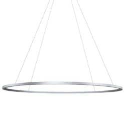 VONN LIGHTING VONN Tania VMC34972AL 72" Integrated LED ETL Certified Ring Chandelier, Height Adjustable Pendant In Silver
