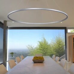 VONN LIGHTING VONN Tania VMC34972AL 72" Integrated LED ETL Certified Ring Chandelier, Height Adjustable Pendant In Silver -VONN LIGHTING VMC34972AL IMAGE 8