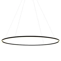 VONN LIGHTING VONN Tania VMC34972BL 72" Integrated LED ETL Certified Ring Chandelier, Height Adjustable Pendant In Black