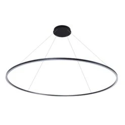 VONN LIGHTING VONN Tania VMC34972BL 72" Integrated LED ETL Certified Ring Chandelier, Height Adjustable Pendant In Black -VONN LIGHTING VMC34972BL IMAGE WB2