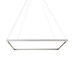 VONN LIGHTING VONN Atria VMC35511AL 39" ETL Certified Integrated LED Square Chandelier, Height Adjustable Pendant In Silver
