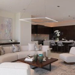 VONN LIGHTING VONN Atria VMC35511AL 39" ETL Certified Integrated LED Square Chandelier, Height Adjustable Pendant In Silver -VONN LIGHTING VMC35511AL IMAGE 4