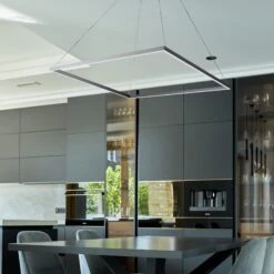 VONN LIGHTING VONN Atria VMC35511AL 39" ETL Certified Integrated LED Square Chandelier, Height Adjustable Pendant In Silver -VONN LIGHTING VMC35511AL IMAGE 5