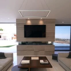 VONN LIGHTING VONN Atria VMC35511AL 39" ETL Certified Integrated LED Square Chandelier, Height Adjustable Pendant In Silver -VONN LIGHTING VMC35511AL IMAGE 6