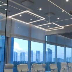 VONN LIGHTING VONN Atria VMC35511AL 39" ETL Certified Integrated LED Square Chandelier, Height Adjustable Pendant In Silver -VONN LIGHTING VMC35511AL IMAGE 7