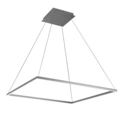 VONN LIGHTING VONN Atria VMC35511AL 39" ETL Certified Integrated LED Square Chandelier, Height Adjustable Pendant In Silver -VONN LIGHTING VMC35511AL IMAGE WB2