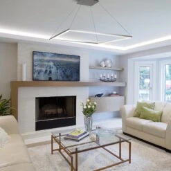 VONN LIGHTING VONN Atria VMC35512AL 51" ETL Certified Integrated LED Square Chandelier Height Adjustable Pendant In Silver -VONN LIGHTING VMC35512AL IMAGE 3