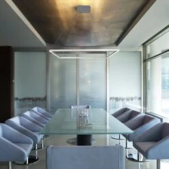 VONN LIGHTING VONN Atria VMC35512AL 51" ETL Certified Integrated LED Square Chandelier Height Adjustable Pendant In Silver -VONN LIGHTING VMC35512AL IMAGE 6