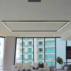 VONN LIGHTING VONN Atria VMC35512BL 51" ETL Certified Integrated LED Square Chandelier Height Adjustable Pendant In Black -VONN LIGHTING VMC35512BL IMAGE 3