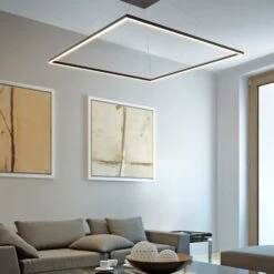 VONN LIGHTING VONN Atria VMC35512BL 51" ETL Certified Integrated LED Square Chandelier Height Adjustable Pendant In Black -VONN LIGHTING VMC35512BL IMAGE 5