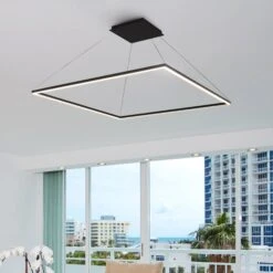 VONN LIGHTING VONN Atria VMC35512BL 51" ETL Certified Integrated LED Square Chandelier Height Adjustable Pendant In Black -VONN LIGHTING VMC35512BL IMAGE 7