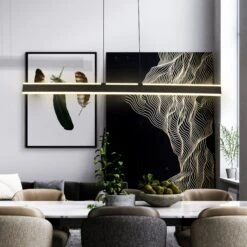 VONN LIGHTING VONN Wezen VMC36904BL 48" Up-Down Integrated LED ETL Certified Pendant, Height Adjustable Chandelier, Black -VONN LIGHTING VMC36904BL IMAGE 3