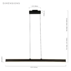 VONN LIGHTING VONN Wezen VMC36904BL 48" Up-Down Integrated LED ETL Certified Pendant, Height Adjustable Chandelier, Black -VONN LIGHTING VMC36904BL IMAGE WB7