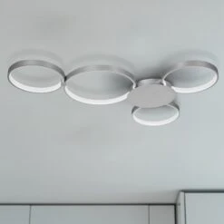 VONN LIGHTING VONN Capella VMCF41500AL 43" Integrated LED ETL Certified Ceiling Light Multi-Ring Semi Flush In Silver -VONN LIGHTING VMCF41500AL IMAGE 3
