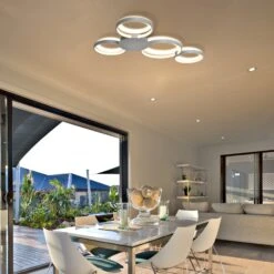 VONN LIGHTING VONN Capella VMCF41500AL 43" Integrated LED ETL Certified Ceiling Light Multi-Ring Semi Flush In Silver -VONN LIGHTING VMCF41500AL IMAGE 6