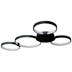 VONN LIGHTING VONN Capella VMCF41500BL 43" Integrated LED ETL Certified Ceiling Light Multi-Ring Semi Flush In Black