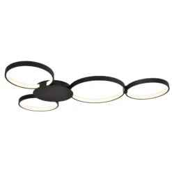 VONN LIGHTING VONN Capella VMCF41500BL 43" Integrated LED ETL Certified Ceiling Light Multi-Ring Semi Flush In Black -VONN LIGHTING VMCF41500BL IMAGE WB2