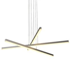 VONN LIGHTING VONN Sirius VMP25030AL 40" ETL Certified Integrated LED Pendant, Height Adjustable Chandelier In Silver