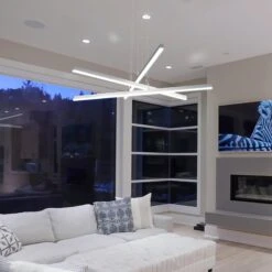 VONN LIGHTING VONN Sirius VMP25030AL 40" ETL Certified Integrated LED Pendant, Height Adjustable Chandelier In Silver -VONN LIGHTING VMP25030AL IMAGE 3