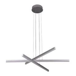 VONN LIGHTING VONN Sirius VMP25030AL 40" ETL Certified Integrated LED Pendant, Height Adjustable Chandelier In Silver -VONN LIGHTING VMP25030AL IMAGE WB2