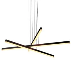 VONN LIGHTING VONN Sirius VMP25030BL 40" ETL Certified Integrated LED Pendant, Height Adjustable Chandelier In Black