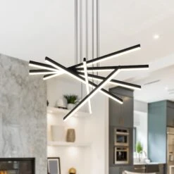 VONN LIGHTING VONN Sirius VMP25060BL 32" Integrated LED ETL Certified Pendant, Height Adjustable Chandelier In Black 19 VONN LIGHTING VONN Sirius VMP25060BL 32" Integrated LED ETL Certified Pendant, Height Adjustable Chandelier In Black -VONN LIGHTING VMP25060BL IMAGE 4