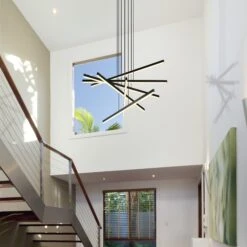 VONN LIGHTING VONN Sirius VMP25060BL 32" Integrated LED ETL Certified Pendant, Height Adjustable Chandelier In Black 21 VONN LIGHTING VONN Sirius VMP25060BL 32" Integrated LED ETL Certified Pendant, Height Adjustable Chandelier In Black -VONN LIGHTING VMP25060BL IMAGE 6