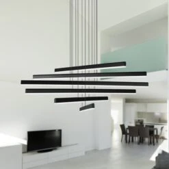 VONN LIGHTING VONN Sirius VMP25060BL 32" Integrated LED ETL Certified Pendant, Height Adjustable Chandelier In Black 24 VONN LIGHTING VONN Sirius VMP25060BL 32" Integrated LED ETL Certified Pendant, Height Adjustable Chandelier In Black -VONN LIGHTING VMP25060BL IMAGE 9