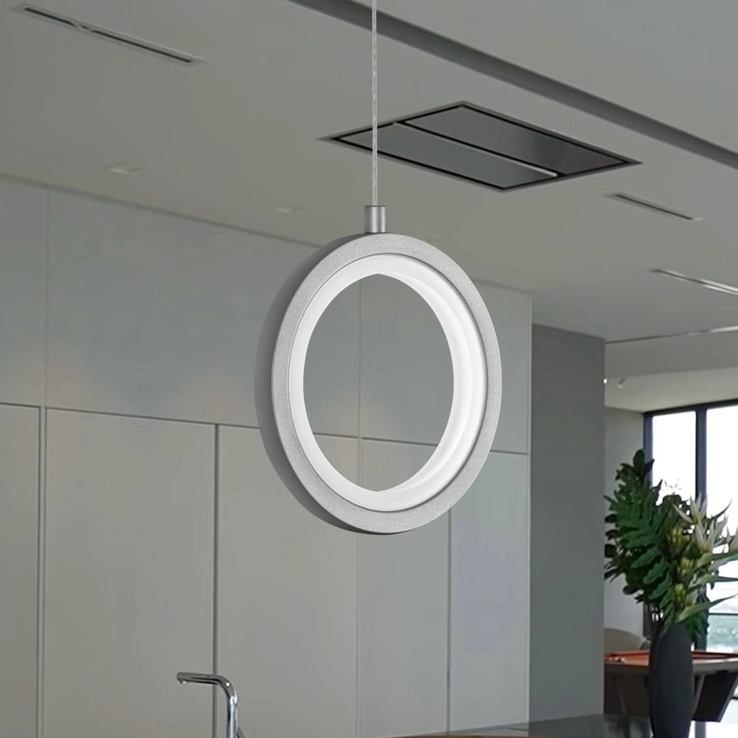 VONN LIGHTING VONN Tania VMP27300AL 5" ETL Certified Integrated LED Height Adjustable Pendant Light In Silver 5 VONN LIGHTING VONN Tania VMP27300AL 5" ETL Certified Integrated LED Height Adjustable Pendant Light In Silver - Image 3