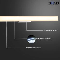 VONN LIGHTING VONN Procyon VMW11200CH 24" Integrated AC LED ADA Compliant ETL Certified Bathroom Wall Fixture In Chrome -VONN LIGHTING VMW11200CH Infograph