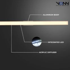 VONN LIGHTING VONN Procyon VMW11236AL 36" Integrated AC LED ADA Compliant ETL Certified Bathroom Wall Fixture In Silver -VONN LIGHTING VMW11236AL Infograph