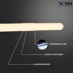 VONN LIGHTING VONN Procyon VMW11300AL 25" Integrated AC LED ADA Compliant ETL Certified Bathroom Wall Fixture In Silver -VONN LIGHTING VMW11300AL Infograph